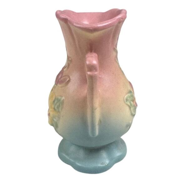 Hull Magnolia Two Handed Pink and Yellow Matte Finish Vase 1940s #13  Read - Picture 2 of 5